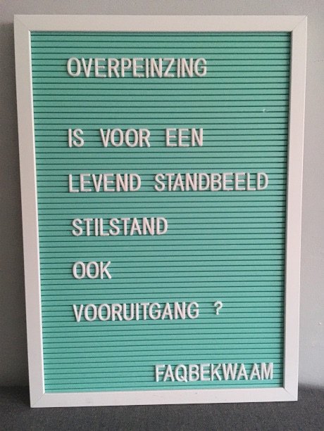 Overpeinzing - Is voor een levend standbeeld stilstand ook vooruitgang? - FAQbekwaam