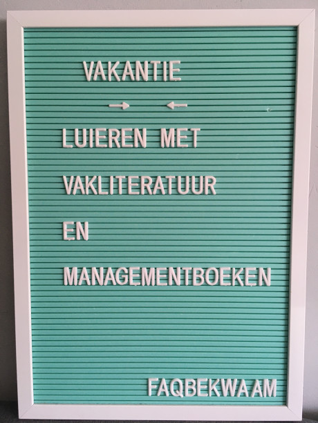 Vakantie - luieren met vakliteratuur en managementboeken - FAQbekwaam