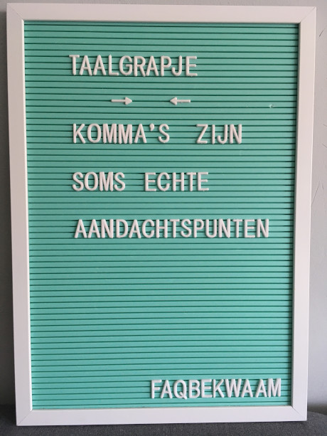 Taalgrapje - komma's zijn soms echte aandachtspunten - FAQbekwaam