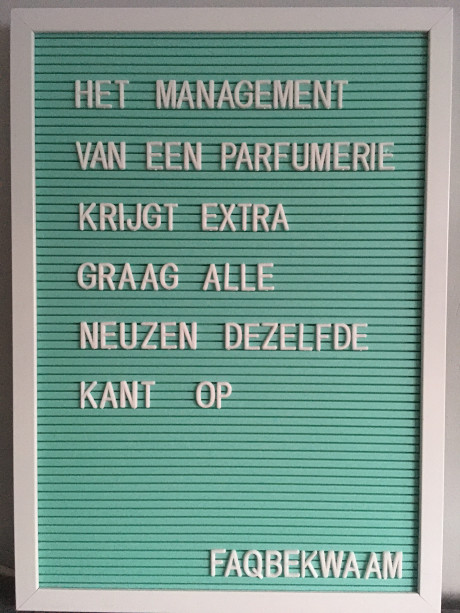 Het management van een parfurmerie krijgt extra graag alle neuzen dezelfde kant op - FAQbekwaam