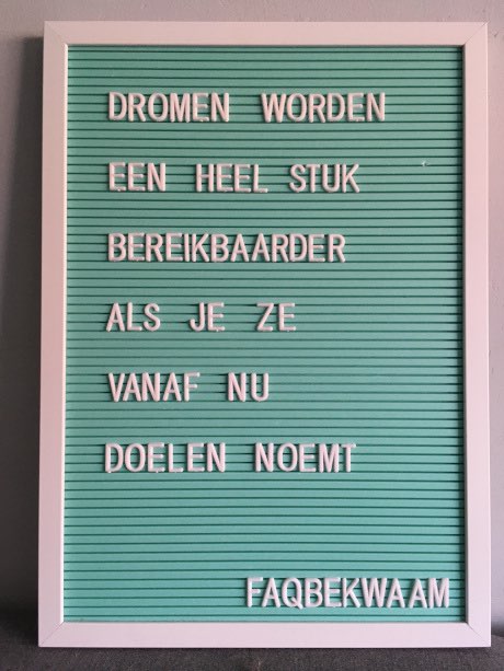 Dromen worden een heel stuk bereikbaarder als je ze vanaf nu doelen noemt - FAQbekwaam