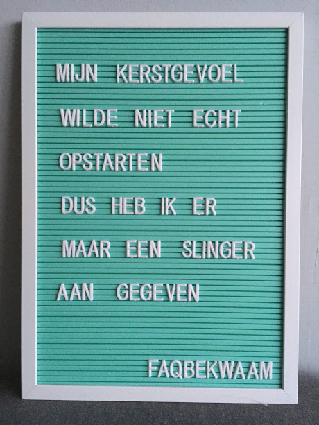 Mijn kerstgevoel wilde niet echt opstarten dus heb ik er maar een slinger aan gegeven - FAQbekwaam