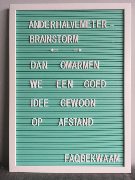 Anderhalvemeter-brainstorm - dan omarmen we een goed idee gewoon op afstand - FAQbekwaam