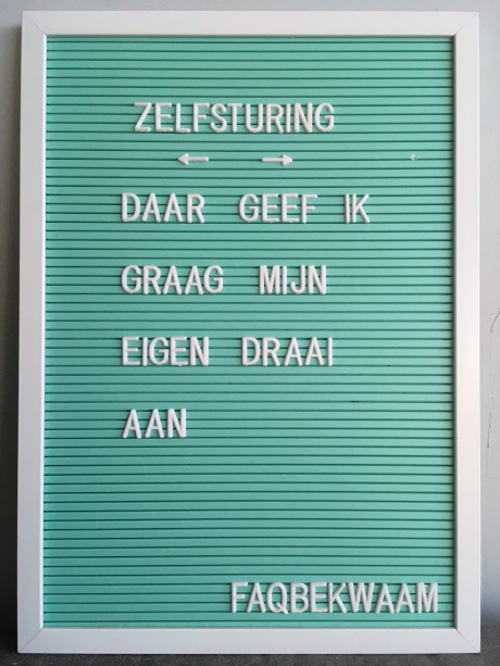 Zelfsturing - daar geef ik graag mijn eigen draai aan - FAQbekwaam