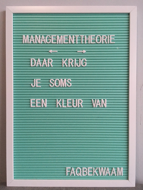 Managementtheorie - daar krijg je soms een kleur van - FAQbekwaam