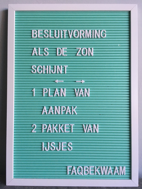 Besluitvorming als de zon schijnt - 1. plan van aanpak 2. pakket van ijsjes - FAQbekwaam