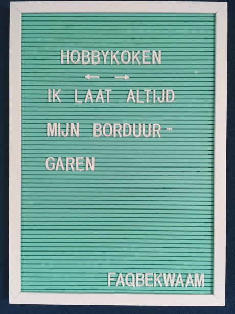 Hobbykoken - ik laat altijd mijn borduur-garen - FAQbekwaam