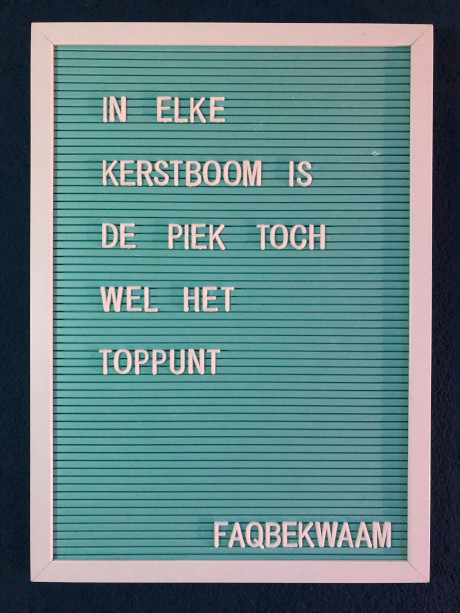 In elke kerstboom is de piek toch wel het toppunt - FAQbekwaam