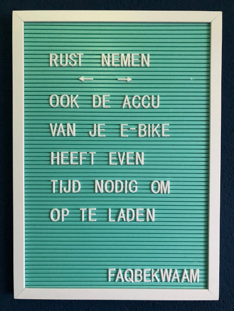 Rust nemen - ook de accu van je e-bike heeft even tijd nodig om op te laden - FAQbekwaam