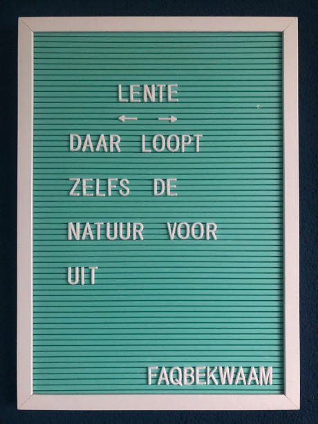Lente - daar loopt zelfs de natuur voor uit - FAQbekwaam
