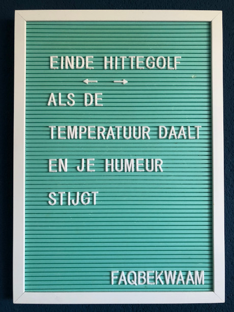 Einde hittegolf - als de temperatuur daalt en je humeur stijgt - FAQbekwaam