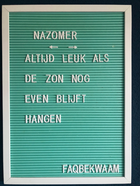 Nazomer - altijd leuk als de zon even blijft hangen - FAQbekwaam