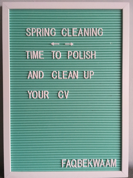 Spring cleaning - time to polish and clean up your cv - FAQbekwaam